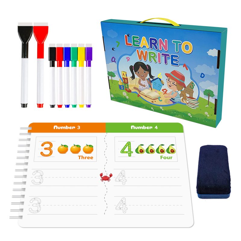 Reusable Tracing Worksheets Learn to Write Workbook Trace Activities Book for Preschoolers Ages 3-5 with Dry Eraser Marker