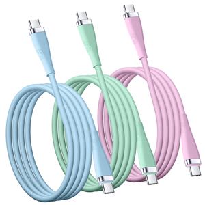 สายเคเบิล PVC C ถึง C USB สีผลไม้ง่ายต่อการเช็ดแข็งแรงสำหรับชาร์จโทรศัพท์อย่างรวดเร็ว - Product Image 1