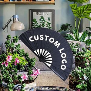 Abanicos Plegables de Bambú Ecológicos Personalizados de 13 Pulgadas con Tela de Seda y Varillas de Plástico, con Logotipo Pintado para Publicidad, Souvenir Promocional - Product Image 3