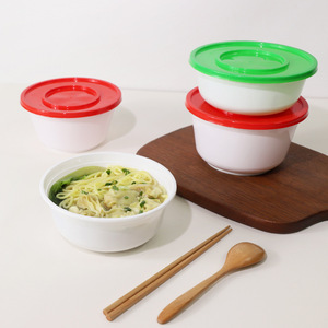 Japanese Style Round Bowl With Lid Microwaveable Food Grade PP Plastic Takeaway Soup Noodle Bento Box Disposable Lunch Box - Product Image 1