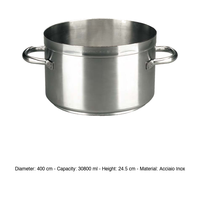 Casserole profonde en acier inoxydable Ø 40 cm H 24,5 cm, 30,8 L, fond triple couche Paderno