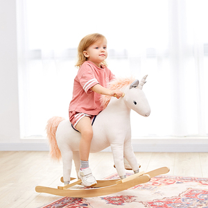Asweets <span class=keywords><strong>Licorne</strong></span> Cheval à <span class=keywords><strong>Bascule</strong></span> Blanc Peluche <span class=keywords><strong>en</strong></span> <span class=keywords><strong>Bois</strong></span> Jouet à <span class=keywords><strong>Bascule</strong></span> pour Enfants Ride on Animal Ride on - Product Image 3