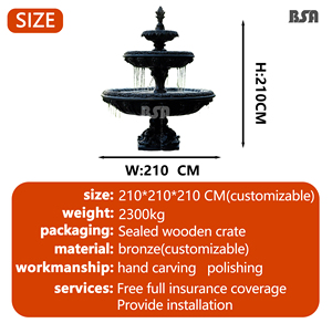 Aangepaste Bronzen Tuin Waterfonteinen Metalen Bronzen Gigantische Waterfontein Voor Buitentuin Decoratie - Product Image 3