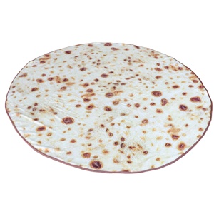 Venta al por mayor 60 pulgadas suave 3D impreso moderno Festival patrón <span class=keywords><strong>Pizza</strong></span> Tortilla Pita Lavash manta franela lindo felpa cama extendido - Product Image 1