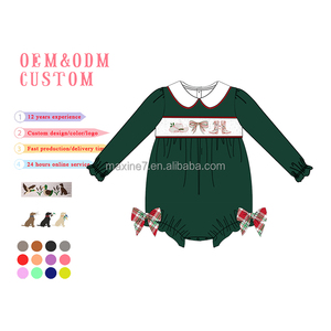 Vente en gros de vêtements pour enfants smockés ensemble au design rétro à manches longues col claudine <span class=keywords><strong>tenue</strong></span> de Noël pour enfants à carreaux pour filles - Product Image 5