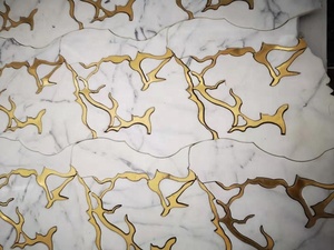 <span class=keywords><strong>Mosaico</strong></span> di marmo bianco moderno in metallo misto italia progettato per il materiale decorativo della Villa - Product Image 3