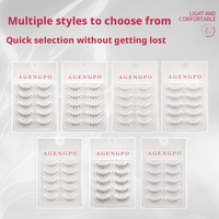 JY 5 paires d'extensions de cils réutilisables 3D/5D sans cruauté, faites à la main, bande transparente invisible, 8-15 mm, cils naturels en faux vison