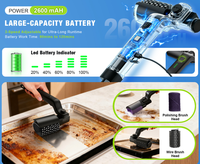 Nouveautés : Nettoyeur de barbecue électrique, brosse en fil d'acier et nylon, rechargeable, portable, écologique, résistant à la graisse tenace