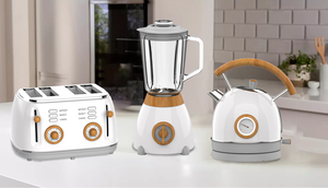 Konka — ensemble de petit déjeuner <span class=keywords><strong>blanc</strong></span> nordique, ornements en bois, <span class=keywords><strong>bouilloire</strong></span> à eau électrique, 4 tranches, rôtissoire de <span class=keywords><strong>pain</strong></span> <span class=keywords><strong>et</strong></span> mixeur 1,5 l - Product Image 3