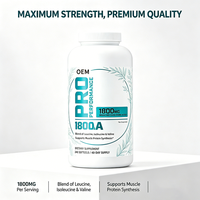BCAA OEM 1800mg en gélules molles, mélange de Leucine, Isoleucine, Valine, complément alimentaire pour adultes, apportant de l'énergie, 240 unités