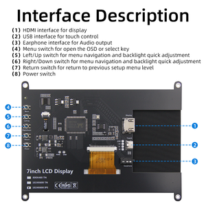 7 ''1024*600 IPS LCD ekran kapasitif dokunmatik ekran 7 inç LCD modülü ahududu Pi için 5/4/3/2/1, PC , Windows - Product Image 5