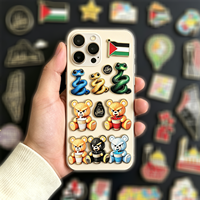 Autocollant en métal émaillé en forme de carte de Palestine avec texte arabe, 2-3 cm, en alliage de zinc, pour téléphone, fabrication sur mesure de haute qualité