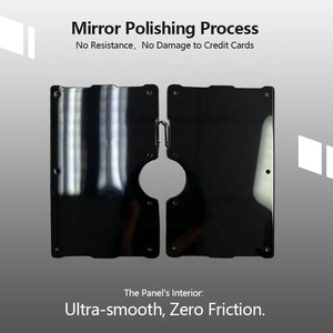 מותאם אישית ארנק מתכת דק מינימליסטי כסף קליפים ארנק אלומיניום חסם כרטיס אשראי מחזיק גברים ארנק סיבי פחמן - Product Image 3