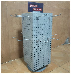 Desktop Type 4 Side <strong>Pegboard</strong> for Hanging Keychain Holder Metal Rotating Key Chain <strong>Display</strong> <strong>Spinner</strong> Stand <strong>Rack</strong> - Product Image 3
