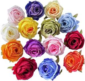 Cabezas de Rosa Artificiales de 11 cm en Oferta, Cabezas de Rosa de Terciopelo de Seda de 10 cm para Decoración de Bodas - Product Image 2