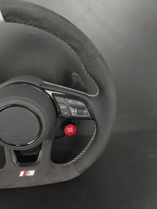 Volante de Fibra de Carbono y Gamuza para <span class=keywords><strong>Audi</strong></span> <span class=keywords><strong>A3</strong></span> A4 A5 A6 Q3 Q5 Q7 S6 TT con Selector de Conducción y Botón de Encendido/Apagado - Product Image 6