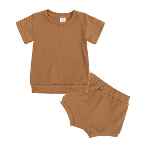 Deux ensembles de vêtements pour bébé, vêtements décontractés pour nouveau-nés, combinaisons en coton côtelé pour bébés, ensembles deux pièces unisexes pour filles et garçons, été - Product Image 2