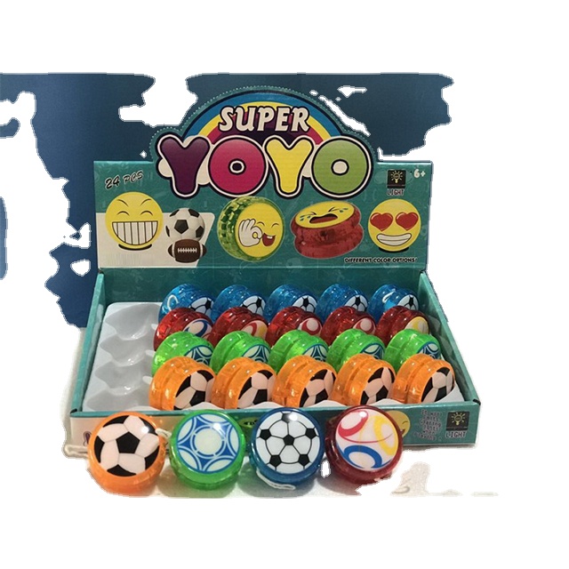Лидер продаж, 24 шт., высокое качество, красочная классическая игрушка, светящийся футбольный йо-йо шар для детей