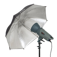 VISICO Noir Argent 100cm Diamètre Réflecteur Parapluie Photographie Flash Accessoires Compatible pour Studio Utilisation Extérieure