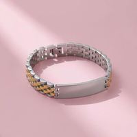 Bracelet simple en acier inoxydable pour homme, peut être gravé