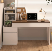 Bureau d'école moderne de luxe avec armoire et tiroir utilitaire, table d'ordinateur en bois