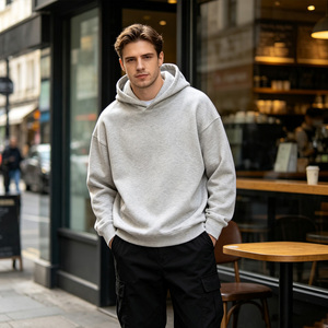 Sudadera con Capucha Negra para Hombre, Color Sólido, Algodón French Terry, Estilo Casual, para Otoño, Corte Regular - Product Image 4