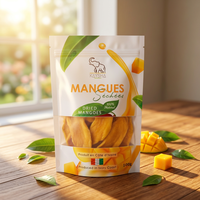 Sachet Doypack Personnalisé en Carton Kraft Blanc avec Fenêtre, Scellable à Chaud, pour Emballage Alimentaire et Snacks, 100g, pour Fruits Séchés (Banane, Mangue)