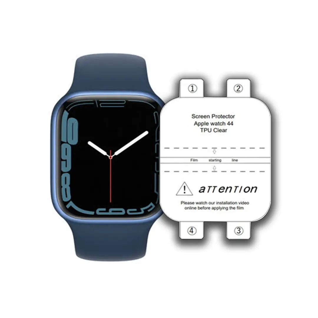 Volle Abdeckung Voll kleber Silikon Hydro gel TPU Film Sensitive Touch Felling Smart Watch Displays chutz folie für Apple Watch S7