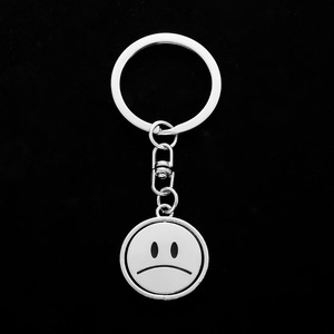 Llavero Giratorio de Acero Inoxidable con Cara Feliz y Triste de Doble Cara, Colgante de Moda para Bolsos, Regalo Adorable - Product Image 4