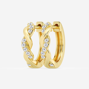 Pendientes de aro pequeños con diamantes cultivados en laboratorio, 1_6 Ctw, para mujer, joyería fina minimalista elegante, regalo de lujo brillante - Product Image 6