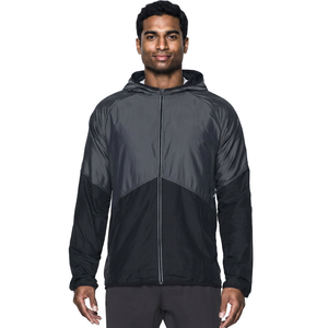 Vêtements en gros, veste softshell décontractée imperméable personnalisée pour hommes, unie, coupe-vent, pas chère, Pakistan, noir, rouge, OEM, poches, spandex - Product Image 1
