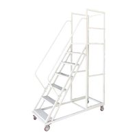Plateforme d'étagère mobile à roulettes, chariot industriel à marches pour le refourrage en entrepôt et en supermarché