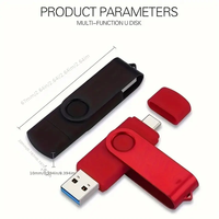 Nueva Unidad Flash USB Multifuncional de Metal de Alta Velocidad OEM ODM de 32GB/64GB/128GB Tipo-C/USB 2.0 para Teléfonos Inteligentes y Computadoras - Negra