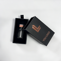 Boîte pliante à tiroir pour emballage cadeau cosmétique noir fait main avec logo personnalisé, estampage à chaud mat de qualité supérieure, pour flacon de parfum
