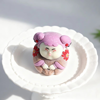 Moule en silicone de qualité alimentaire pour figurine Kimono Anime Girl