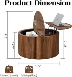 Bán Buôn Bàn Cà Phê Thế Kỷ Hiện Đại Óc Chó Bảng Điều Chỉnh Không Gian Nhỏ Trung Tâm Cà Phê Bảng Cho Phòng Khách - Product Image 6