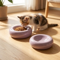 Bol en céramique pour chien et chat, base lourde anti-renversement, grand diamètre pour nourriture et eau, bols modernes émaillés pour animaux de compagnie