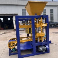 Machine à fabriquer des pavés en béton QTJ4-24, semi-automatique, équipement pour briques en ciment avec moule à emboîtement
