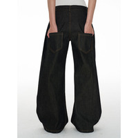 Jeans droits sur mesure pour femmes, jeans oversize pour femmes, jeans en denim brut de type baril