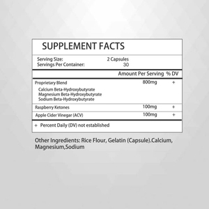 Cápsulas para Quemar Grasa y Mantener una Forma Corporal Perfecta con Cetonas de Frambuesa y Calcio, Personalizadas de Fábrica, para la Salud Intestinal de la Mujer - Product Image 6