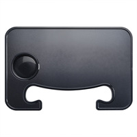 Plateau de voiture multifonctionnel en ABS imitation bois, support pour ordinateur portable sur volant, rangement et bureau pour ordinateur