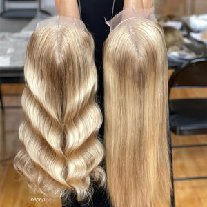 ผมเรกเม่สีบลอนด์ฐานขนาดใหญ่สำหรับผู้หญิงเสื้อท็อปเปอร์ผมลอนทรงหลวม8*8ที่ดึงออกมาได้ง่ายติดตั้งง่าย - Product Image 1