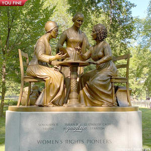 Estatua Clásica de Bronce de las Pioneras de los Derechos de la Mujer, Escultura de Dama de Bronce - Product Image 1