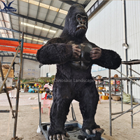 Modèle d'animal de la forêt animatronique réaliste, haute simulation, taille réelle, King Kong avec capteur et moteur pour parc à thème, safari, zoo