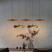 Lampe suspendue en bois massif Wabi Sabi, éclairage décoratif pour salon, villa, duplex, escalier, restaurant, lustre LED