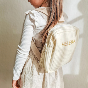 Mini <span class=keywords><strong>sac</strong></span> d'école en coton brodé unique pour enfant, <span class=keywords><strong>sac</strong></span> à <span class=keywords><strong>dos</strong></span> matelassé <span class=keywords><strong>avec</strong></span> nom personnalisé, cadeau d'anniversaire - Product Image 2