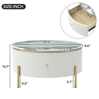 Petite table d'appoint ronde Tables de salon avec rangement Table basse multifonctionnelle