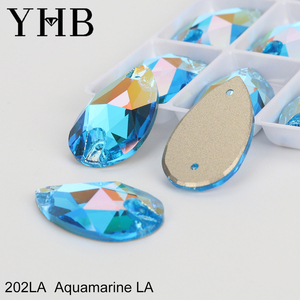 YHB <span class=keywords><strong>LA</strong></span> Drop Light AB Glass Rose AB Strass da cucire Flatback per Abbigliamento, Vestiti, Borse H6230 - Product Image 4