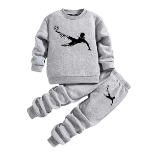 Ensemble de vêtements gris pour petits garçons, style streetwear, sweat-shirt imprimé de dessins animés et pantalon de jogging ample, <span class=keywords><strong>tenue</strong></span> décontractée pour enfants - Product Image 4