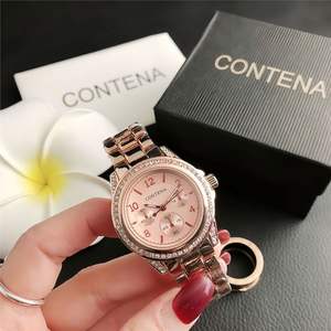 Montres pour femmes avec cadran brillant, élégantes, montres à quartz pour femmes, montres Proluxe à quartz pour femmes bordées de diamants - Product Image 3